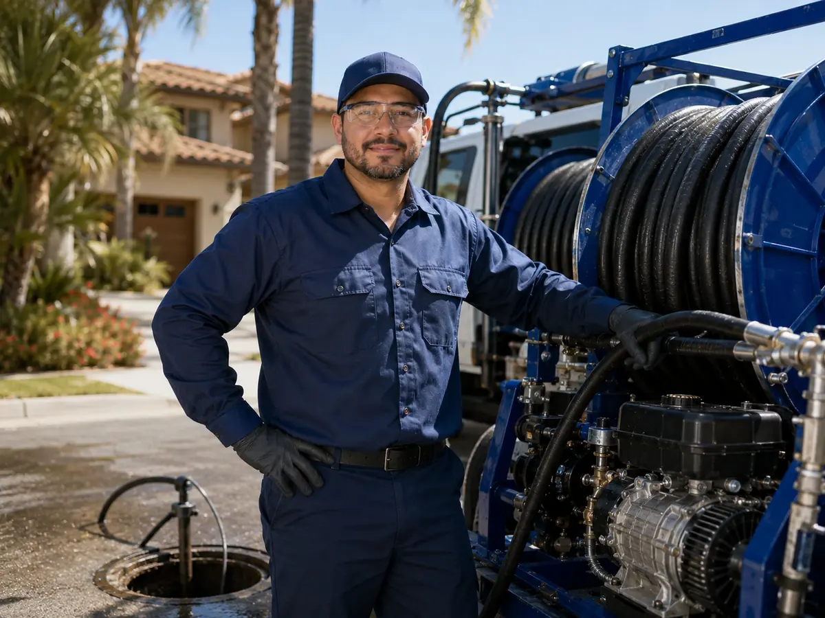 Hydro jet sewer cleaning in Caliente