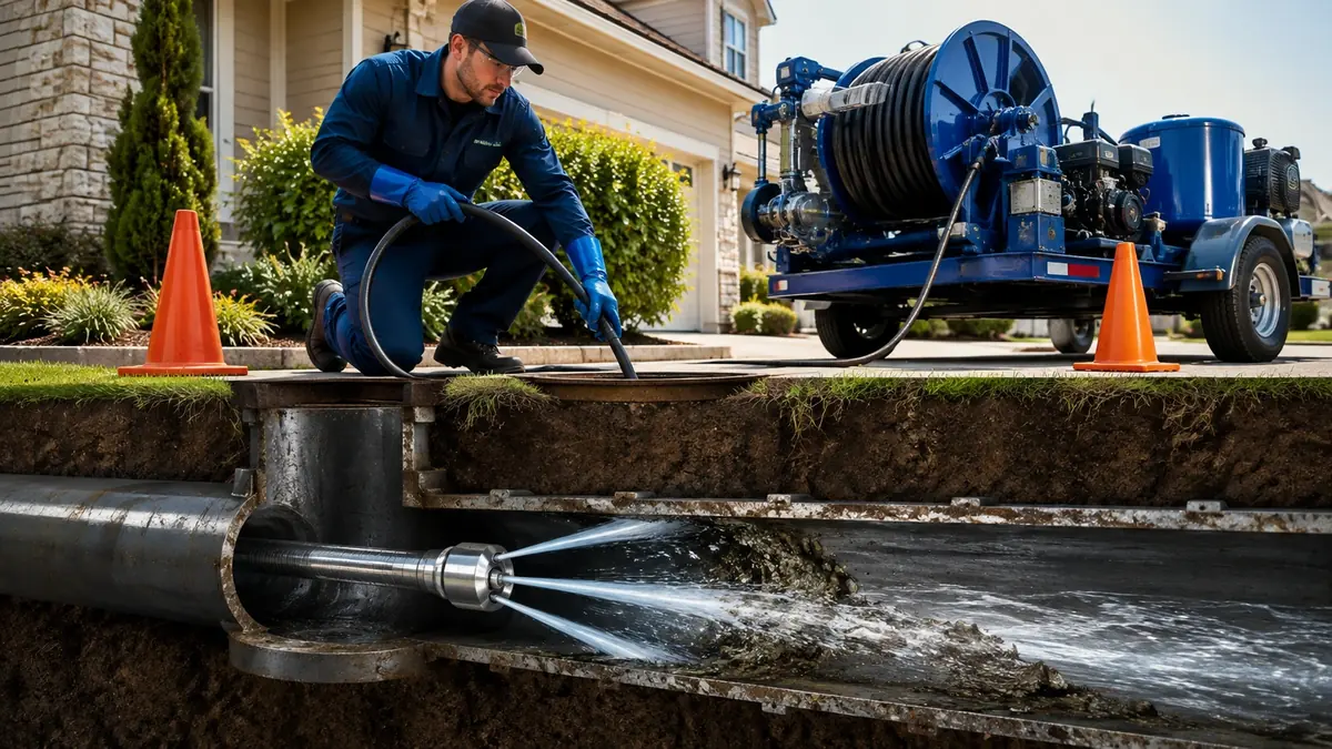 Main Sewer Line Hydro Jet Cleaning in Caliente