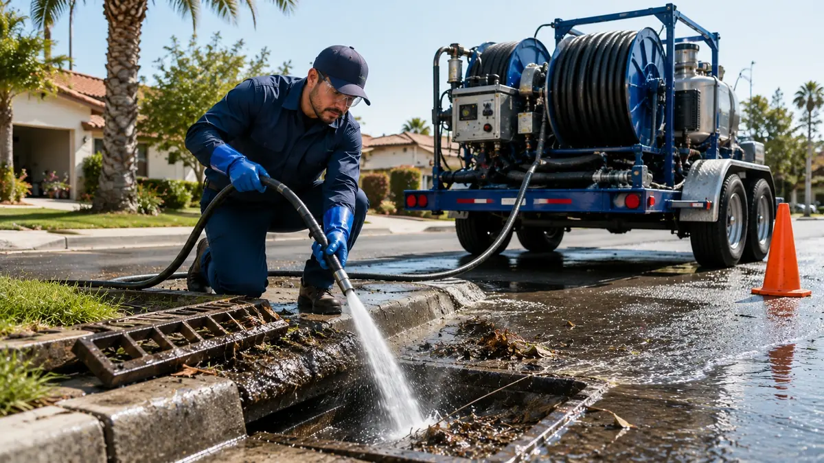 Storm Drain Hydro Jet Cleaning in Caliente
