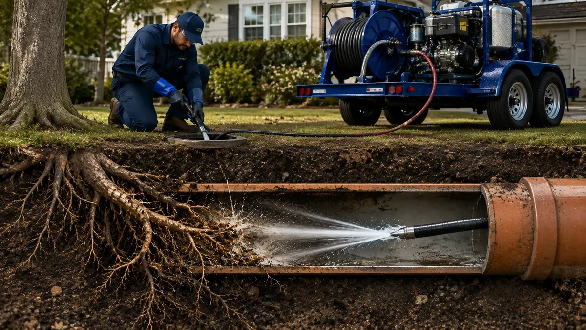 Tree Root Removal with Hydro Jetting in Caliente